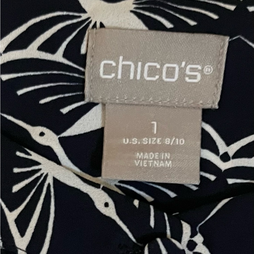Chico’s Geometric Bird Tunic in Navy and White size M - Picture 12 of 13
